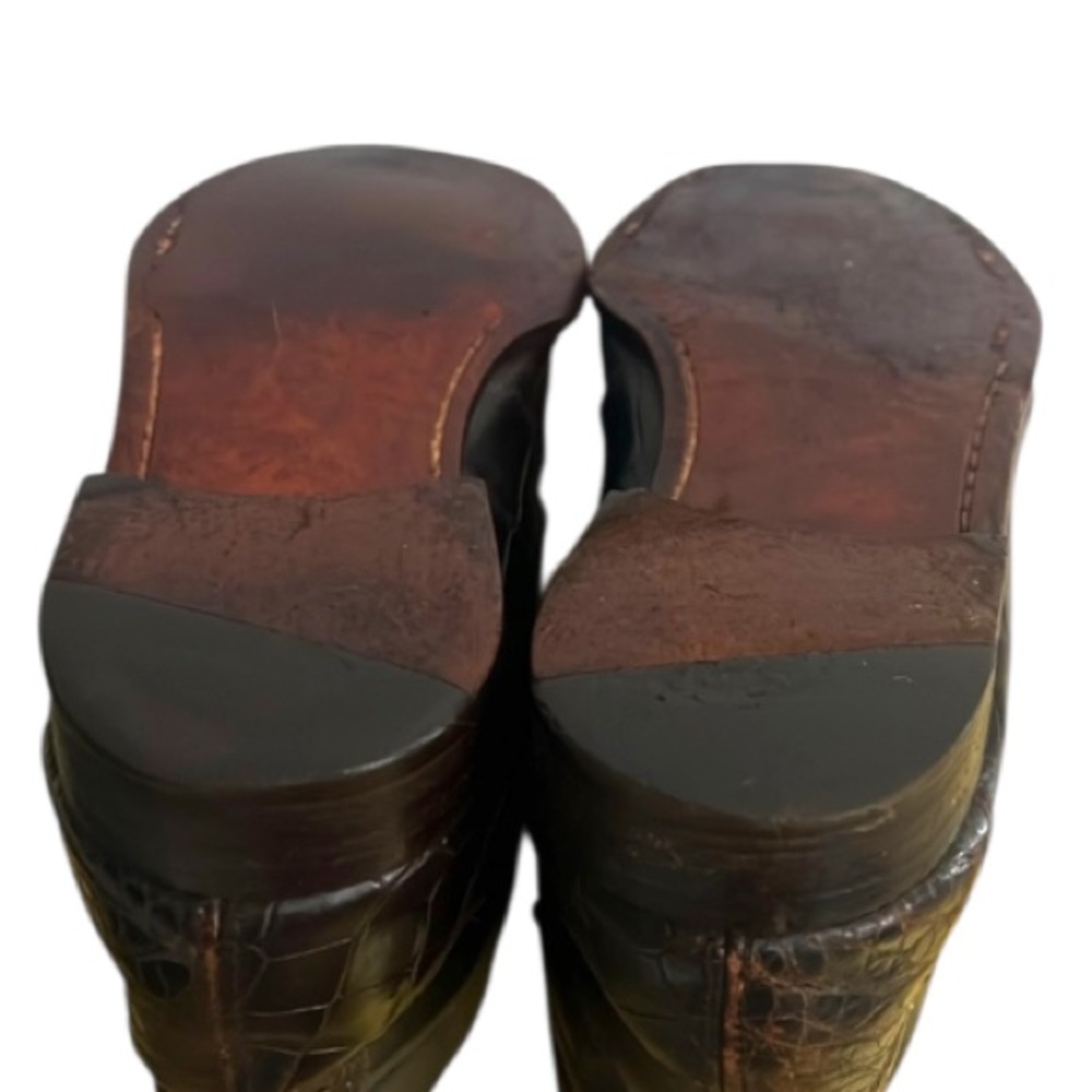 Authentic David Eden vintage designer crocodile leather dress shoes sz mens 11 - Picture 10 of 13